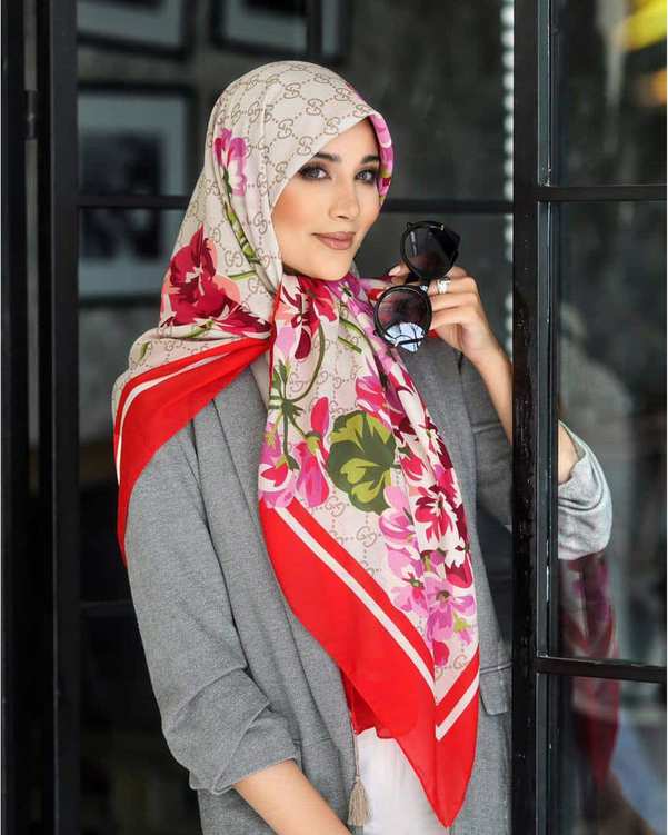 روسری زنانه نخی جی دو GIDO طرح گوچی کد 02