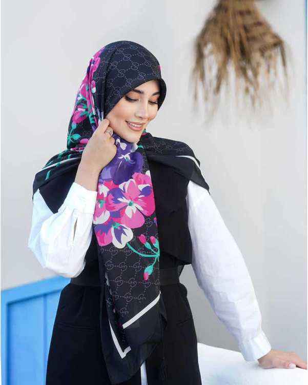 روسری زنانه نخی جی دو GIDO طرح گوچی کد 05