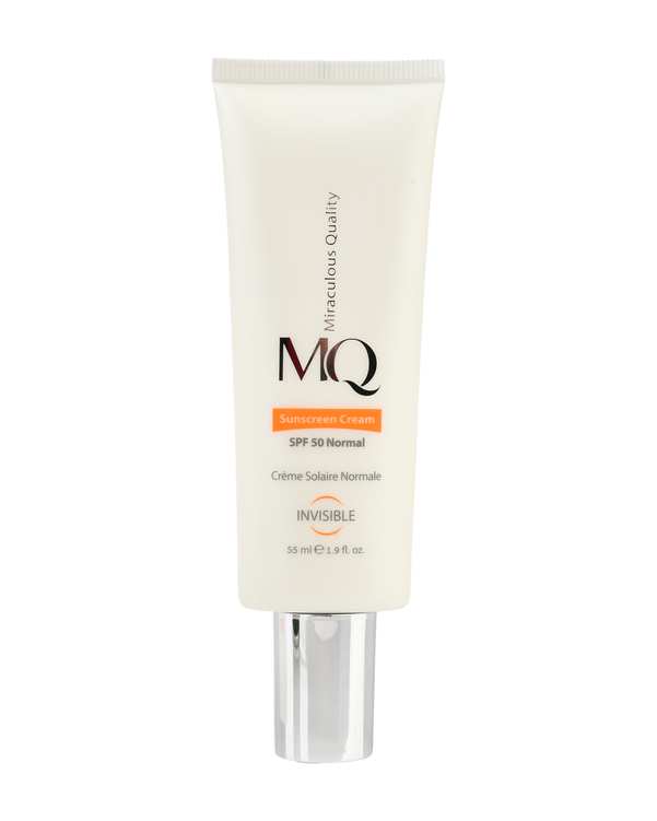 کرم ضد آفتاب بی رنگ SPF50 ام کیو MQ  مناسب پوست نرمال 55ml