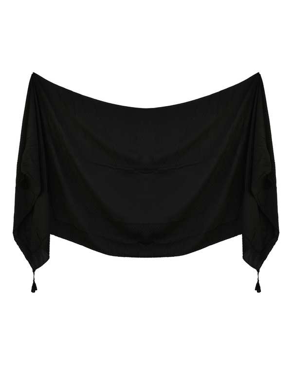 شال زنانه پلیسه مشکی روزانا