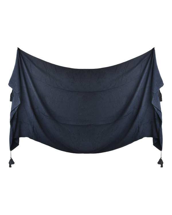 شال زنانه پلیسه سرمه ای روزانا