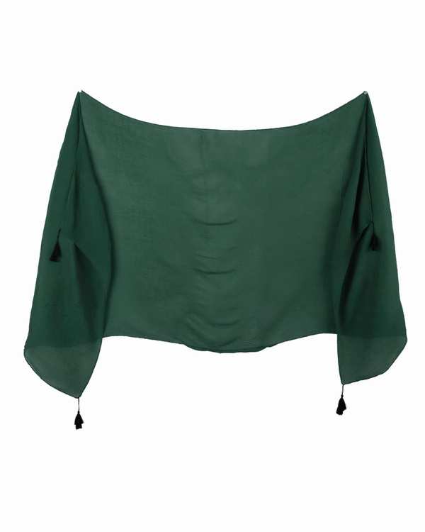 شال زنانه پلیسه سبز روزانا