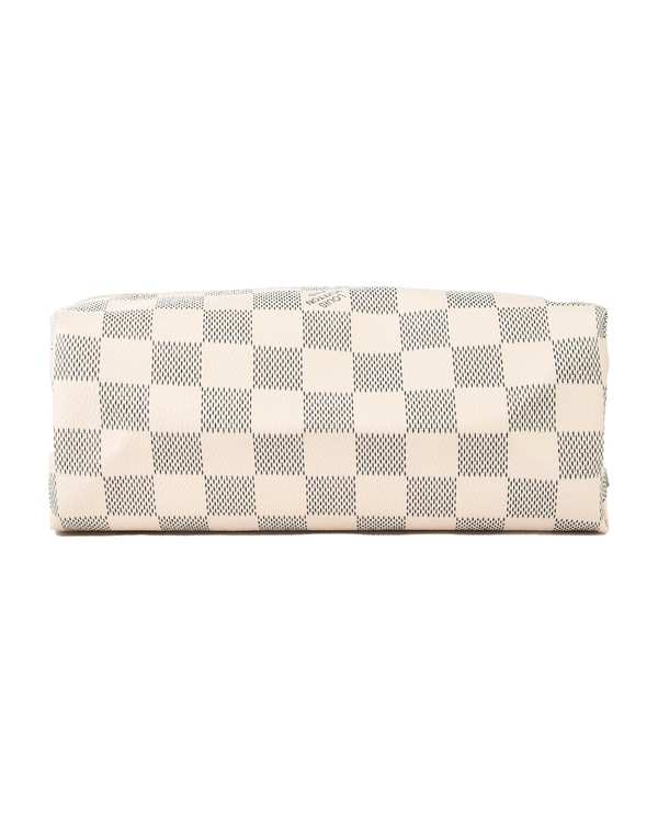 کیف لوازم آرایشی کرم طرح مکعبی چهارخانه LV - تصویر 2