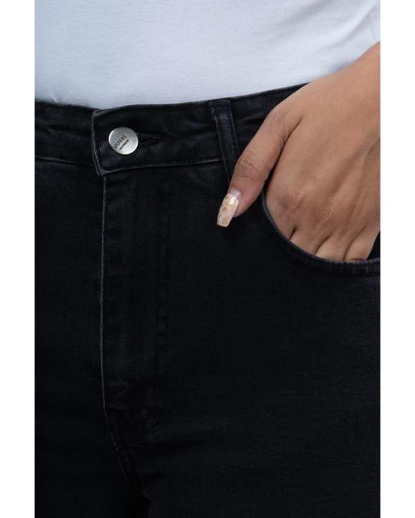 شلوار جین زنانه بوت کات قد 108 زغالی رویال جین Royal Jeans کد 30007442 - تصویر 3