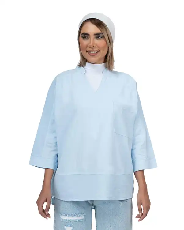 بلوز زنانه قد 75 آبی آسمانی رویال جین Royal Jeans کد 0002832