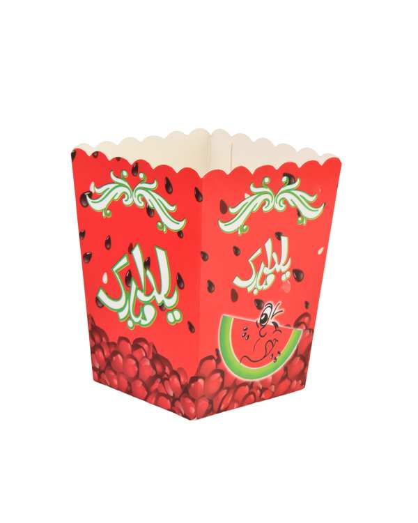 ظرف مقوایی پاپ کورن یلدا قرمز بسته 10 عددی - تصویر 2