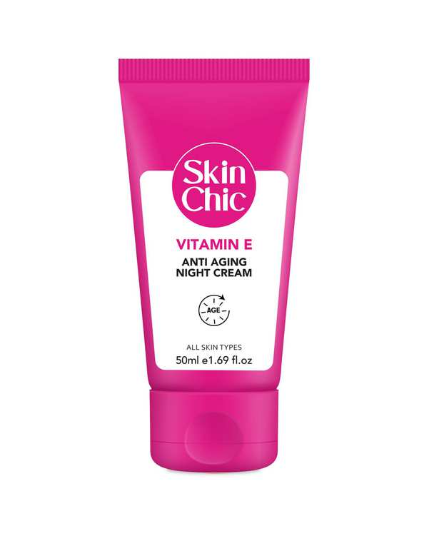 کرم ضد چروک مخصوص شب اسکین شیک Skin Chic ویتامین E حجم 50ml