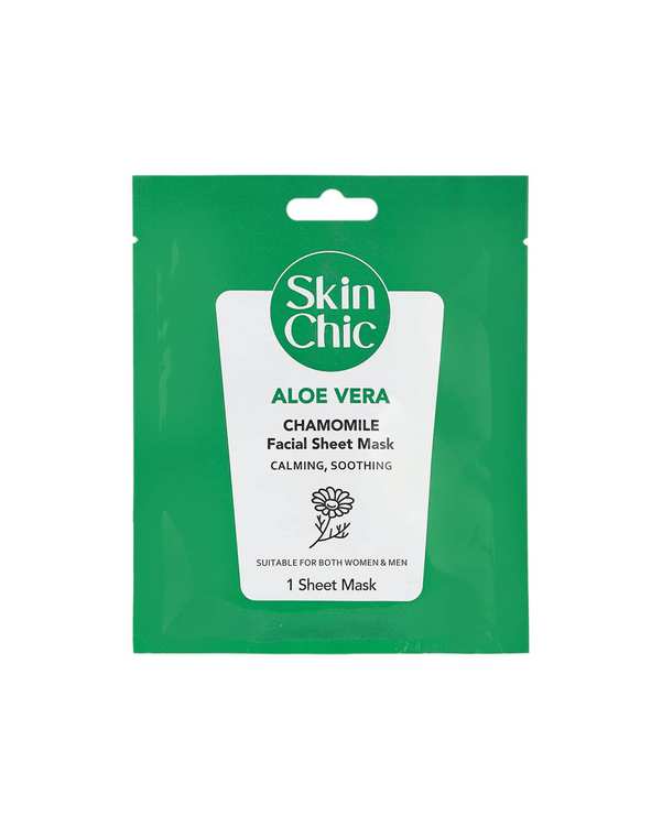 ماسک ورقه ای صورت اسکین شیک Skin Chic حاوی عصاره آلوئه ورا و بابونه 25ml