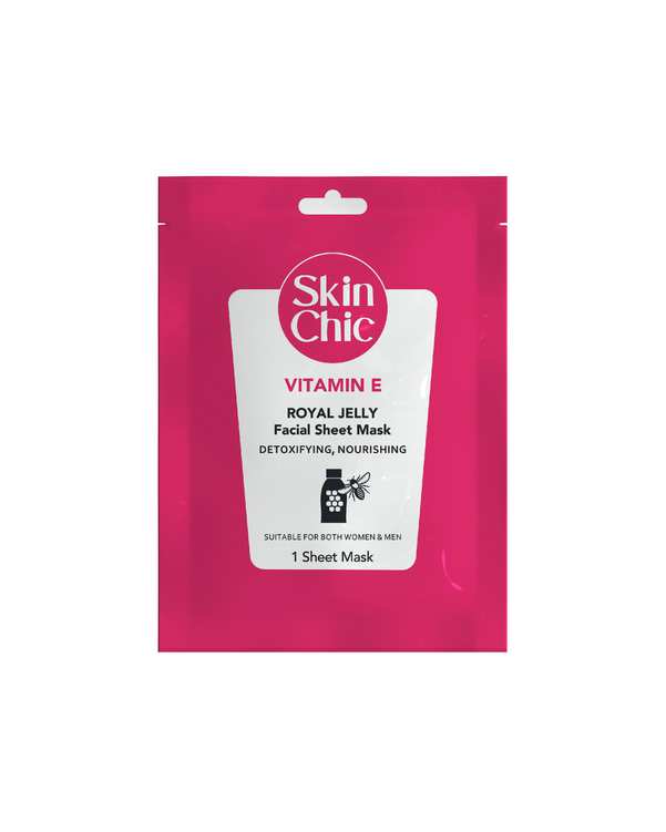 ماسک ورقه ای صورت اسکین شیک Skin Chic حاوی ویتامین E و عصاره رویال ژلی 25ml