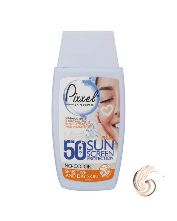 کرم ضد آفتاب بی رنگ SPF50 پیکسل Pixxle مناسب پوست خشک و معمولی