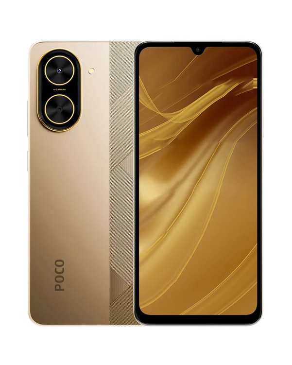 گوشی موبایل شیائومی مدل Poco C71 دو سیم کارت ظرفیت ۱۲۸ گیگابایت و رم ۴ گیگابایت طلایی