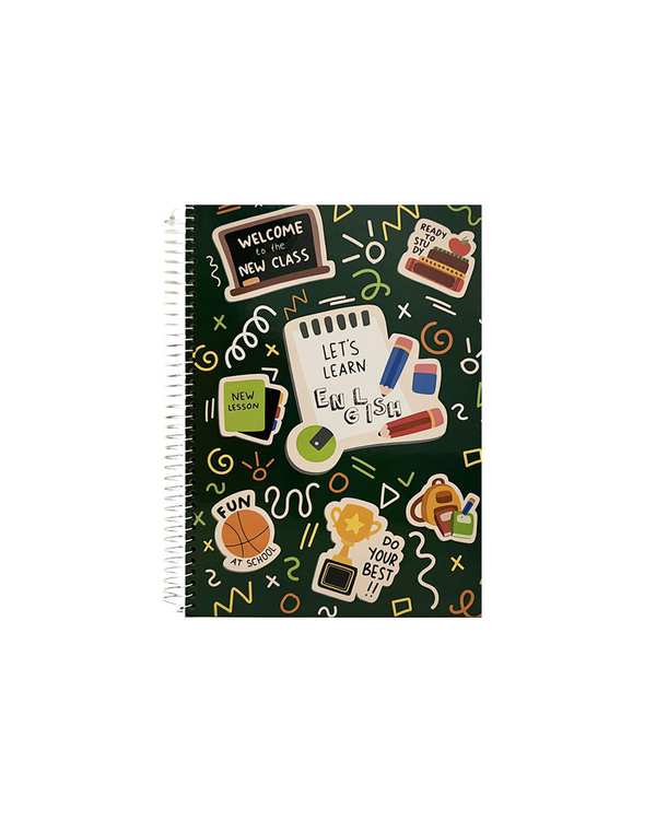 دفتر انگلیسی وزیری سیمی 100 برگ جلد سخت پاپکو Papco کد 627004