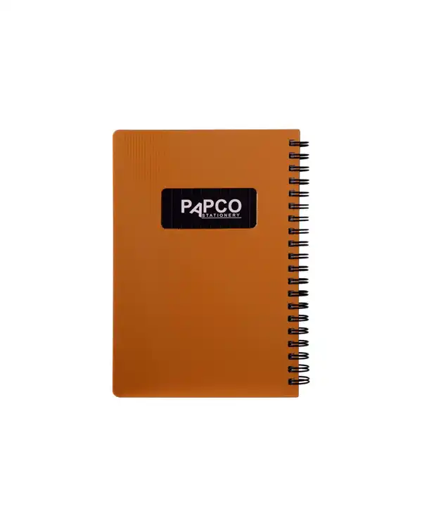 دفتر یادداشت متالیک سیمی 100 برگ طلایی پاپکو Papco