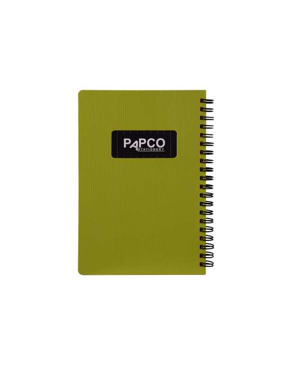 دفتر یادداشت متالیک سیمی 100 برگ سبز پاپکو Papco