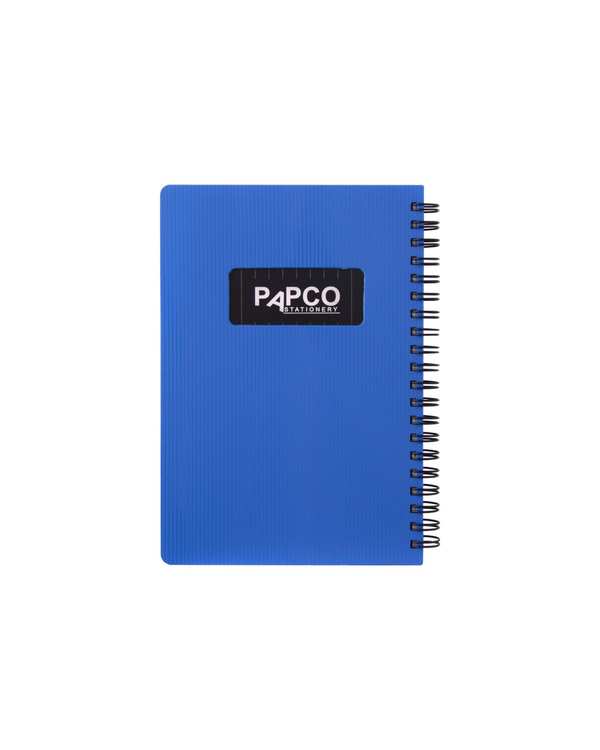 دفتر یادداشت متالیک سیمی 100 برگ آبی پاپکو Papco