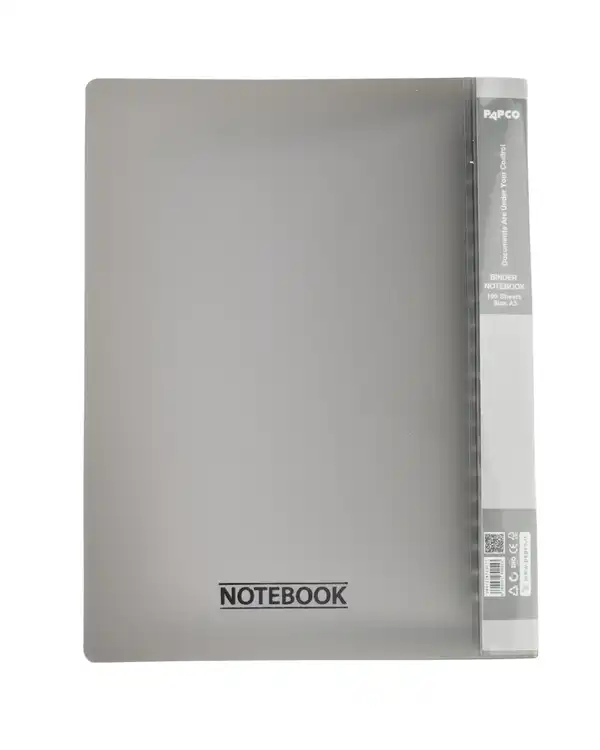 دفتر کلاسوری 100 برگ با قفل فلزی دودی پاپکو Papco سایز A5 کد NB-626