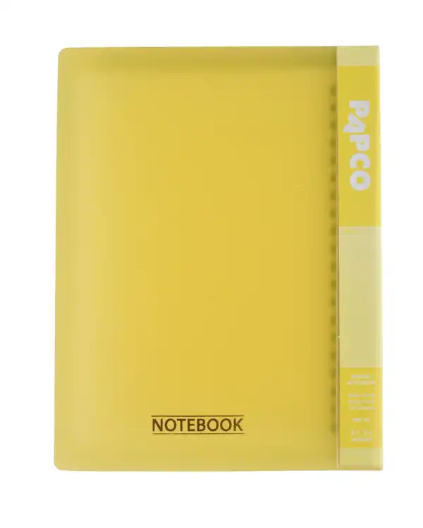 دفتر کلاسوری 100 برگ با قفل فلزی زرد پاپکو Papco سایز A5 کد NB-626