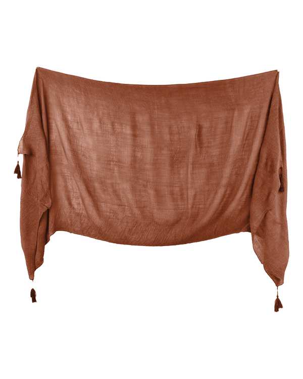 شال زنانه پلیسه آجری روزانا Rozana