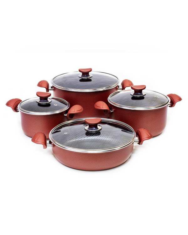 سرویس قابلمه ۸ پارچه قرمز کویر Kavir مدل اروپا