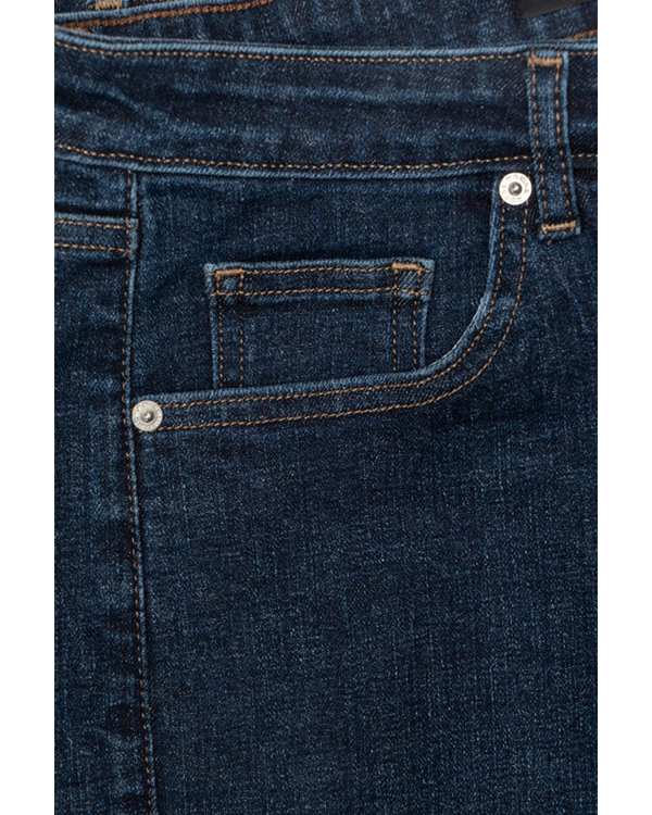 شلوار جین زنانه راسته فکس کراپ آبی تیره قد 90 رویال جین Royal Jeans کد P8003030 - تصویر 3