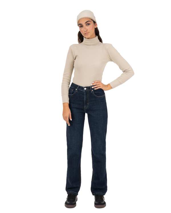 شلوار جین زنانه فلکس راسته قد 100 آبی تیره رویال جین Royal Jeans کد P300013475