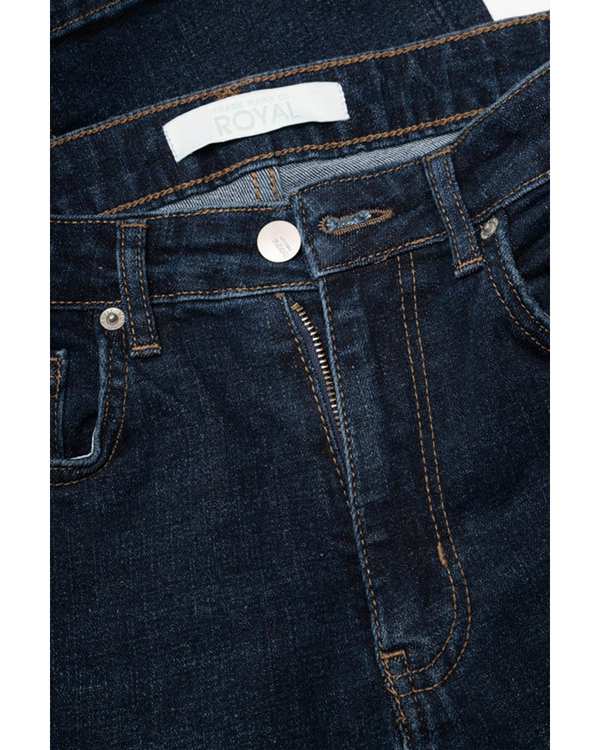 شلوار جین زنانه فلکس راسته قد 100 آبی تیره رویال جین Royal Jeans کد P300013475 - تصویر 3