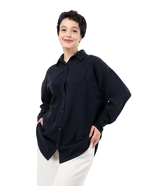 شومیز زنانه قد 70 سرمه ای رویال جین Royal Jeans مدل سونیا کد 0006602