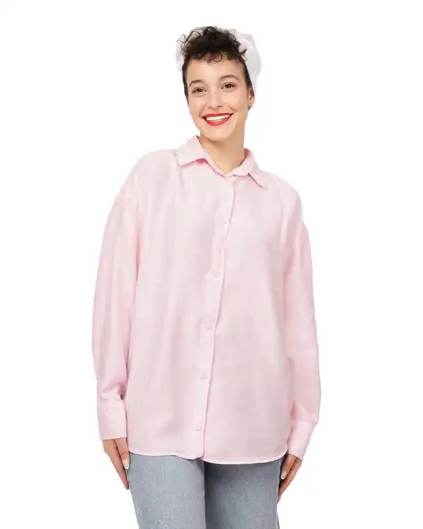 شومیز زنانه کتان پری قد 70 صورتی رویال جین Royal Jeans کد X0006708