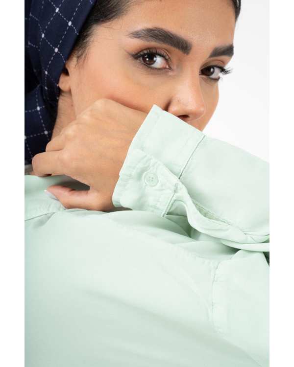 شومیز زنانه قد 70 سبز نعناعی رویال جین Royal Jeans مدل سونیا کد 0006601 - تصویر 3