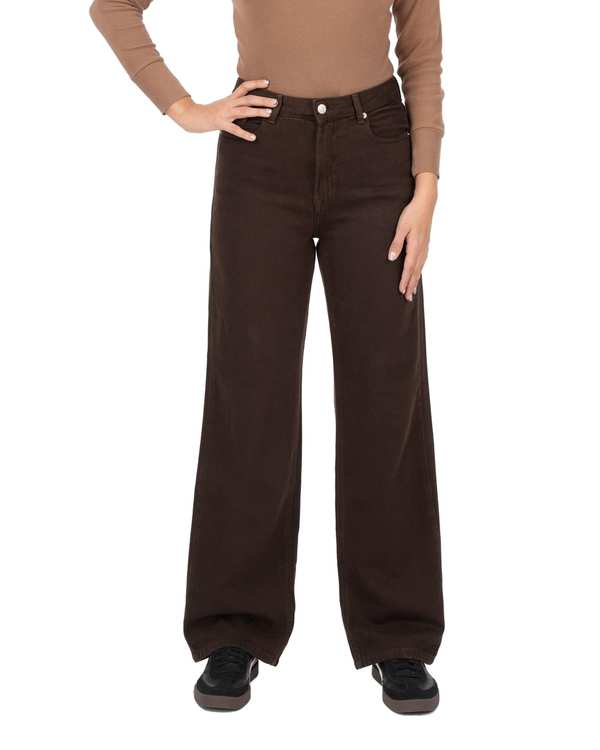 شلوار جین زنانه راسته قد 108 قهوه ای سوخته رویال جین Royal Jeans مدل Royal jackpotکد 9003912