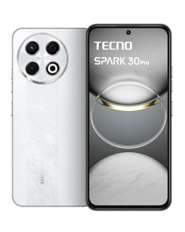 گوشی موبایل تکنو مدل Spark 30 Pro دو سیم کارت ظرفیت 256 گیگابایت و رم 8 گیگابایت سفید