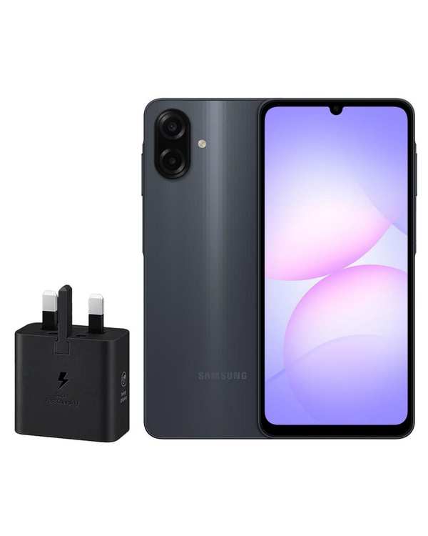گوشی موبایل سامسونگ مدل Galaxy A07 دو سیم کارت ظرفیت 64 گیگابایت و رم 4 گیگابایت مشکی همراه با شارژر