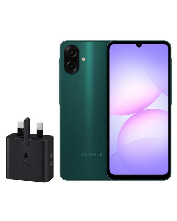 گوشی موبایل سامسونگ مدل Galaxy A07 دو سیم کارت ظرفیت 128 گیگابایت و رم 4 گیگابایت سبز همراه با شارژر