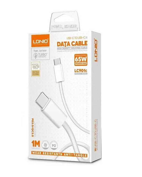 کابل تبدیل USB-C به USB-C الدینیو مدل LC901C طول 1 متر - تصویر 2