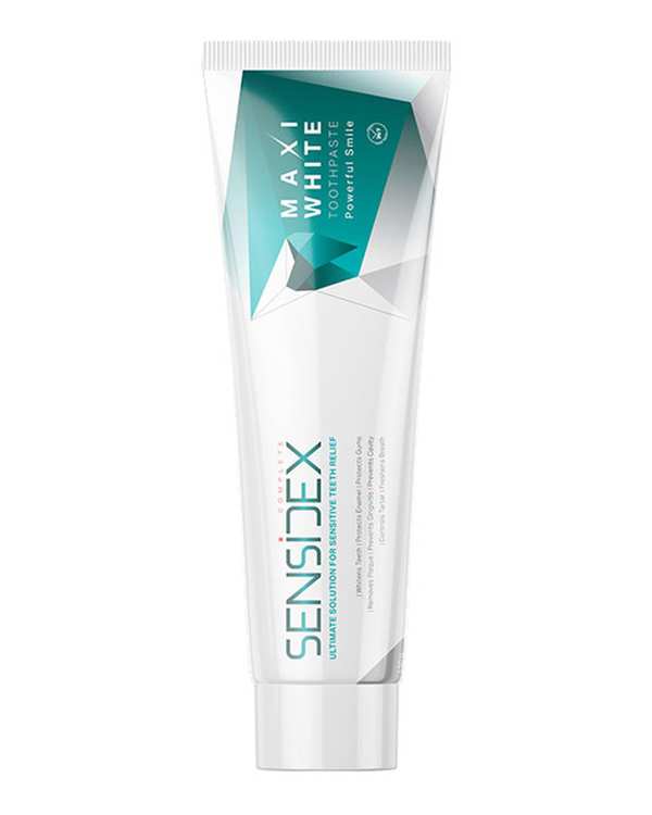 خمیردندان کامل سفید کننده دندان سنسیدکس Sensidex سری Advanced Relief مدل Maxi White وزن 130 گرم