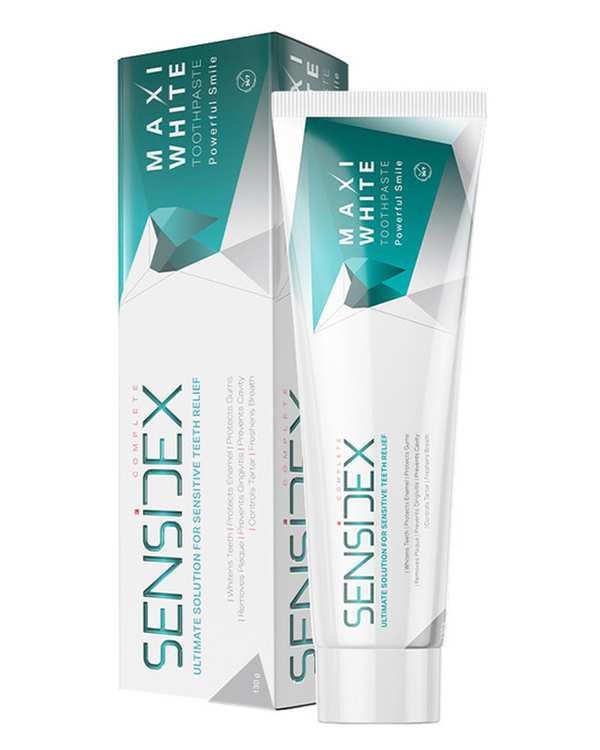 خمیردندان کامل سفید کننده دندان سنسیدکس Sensidex سری Advanced Relief مدل Maxi White وزن 130 گرم - تصویر 3