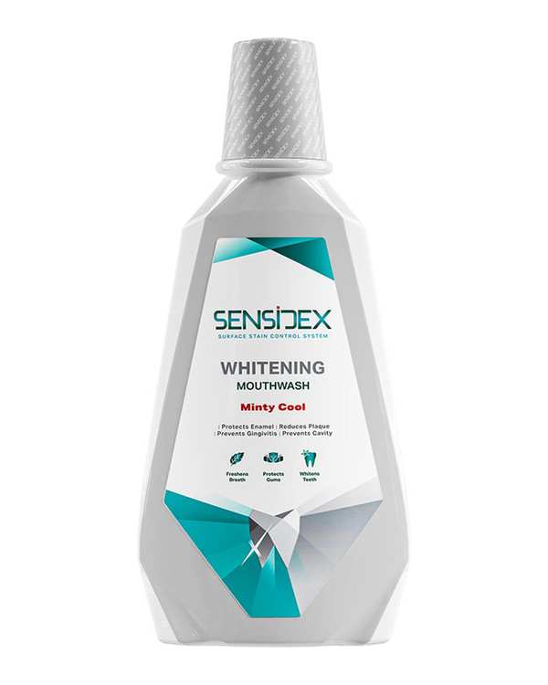 محلول دهانشویه سفید کننده دندان سنسیدکس Sensidex مدل Whitening حجم 420 میلی لیتر