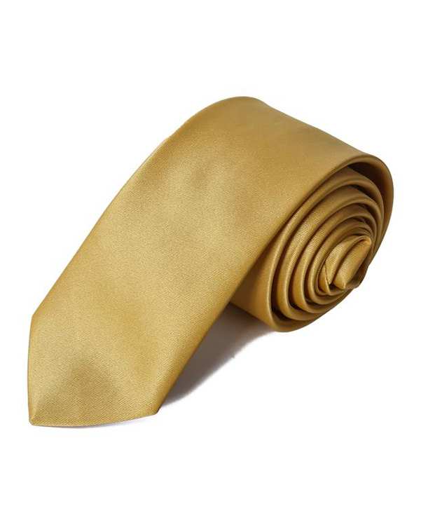 کراوات مردانه ساتن طلایی Young River