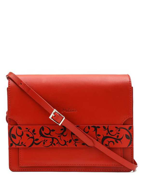 ​کیف چرم زنانه دوشی قرمز Mohami