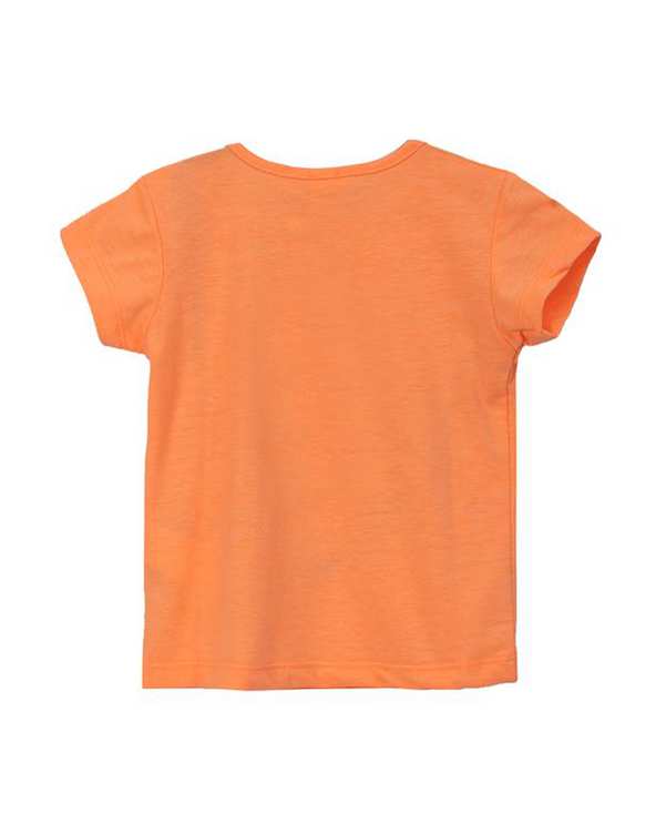 تی شرت دخترانه نوزادی نخی نارنجی کوتون