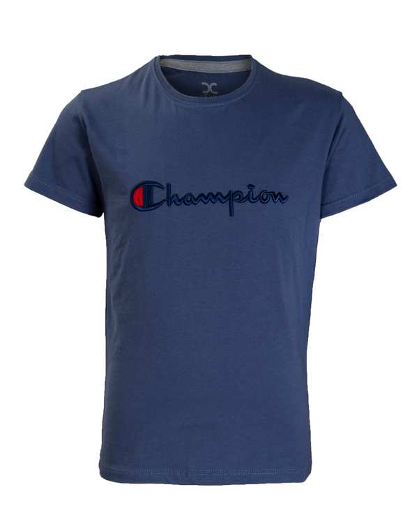 تی شرت پسرانه نخی آبی نفتی هلکا طرح Champion ?>