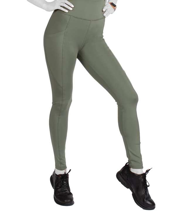 لگینگ زنانه ورزشی کمر پهن برمودا مدل 24124 سبز سدری آگی