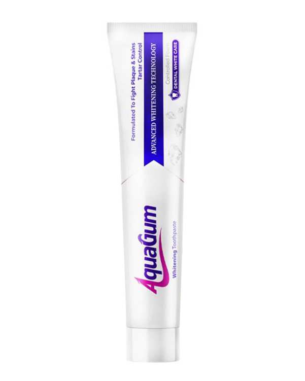 خمیر دندان سفید کننده روزانه آکواگام AquaGum مدل Whitening حجم 100 میلی لیتر