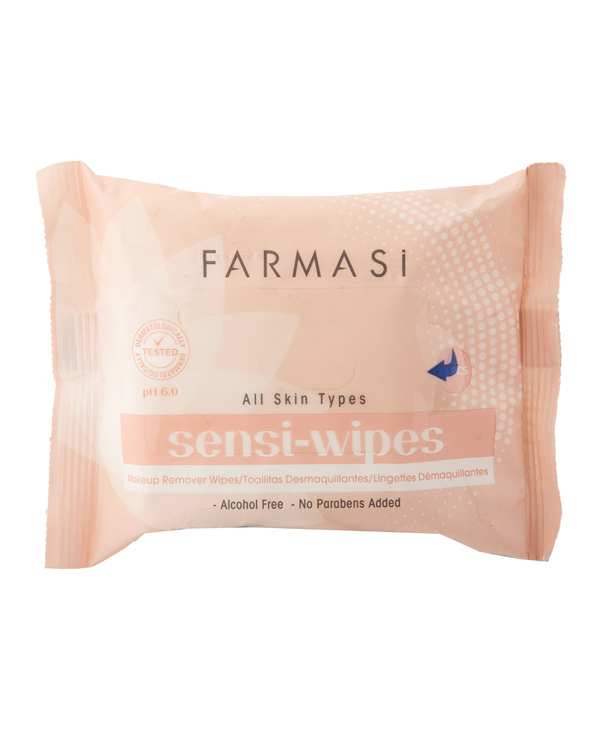 دستمال مرطوب پاک کننده آرایش فارماسی Farmasi مدل Sensi بسته 20 عددی