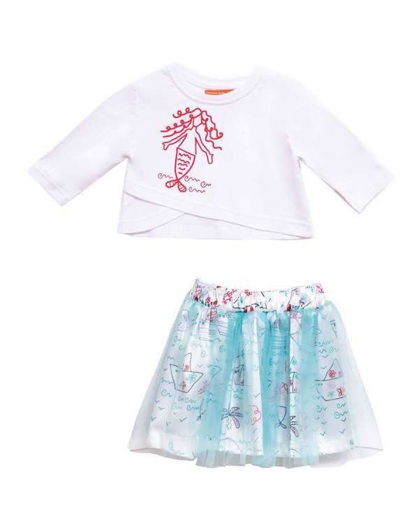 ست بلوز و دامن دخترانه تی تیش Teeteesh طرح پری دریایی ?>