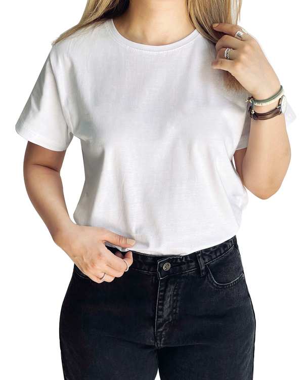تی شرت زنانه نخی یقه گرد سفید نگار ندایی Negar Nedaei ?>