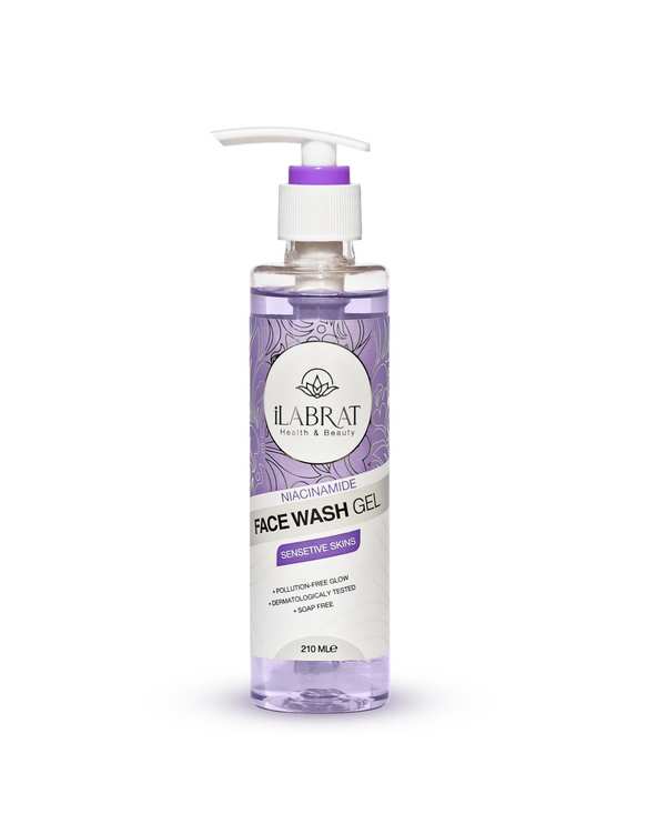 ژل شستشوی صورت ایلابرت Ilabrat مدل مناسب پوست های حساس حاوی نیاسین آمید 210ml
