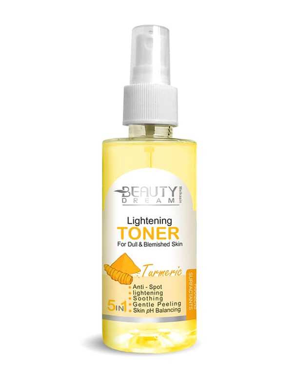 تونر صورت بیوتی دریم Beauty Dream مناسب پوست کدر و لک دار حاوی زردچوبه Turmeric حجم 150ml