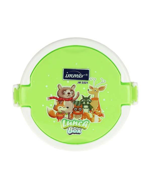 ظرف غذای کودک پلاستیکی دو طبقه به همراه قاشق و چنگال ایمر Immer مدل JM5501 - تصویر 5