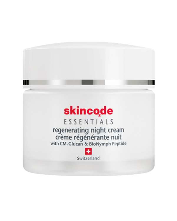 کرم شب بازسازی کننده پوست اسکین کد Skincode سری Essentials مدل Regenerating Night Cream